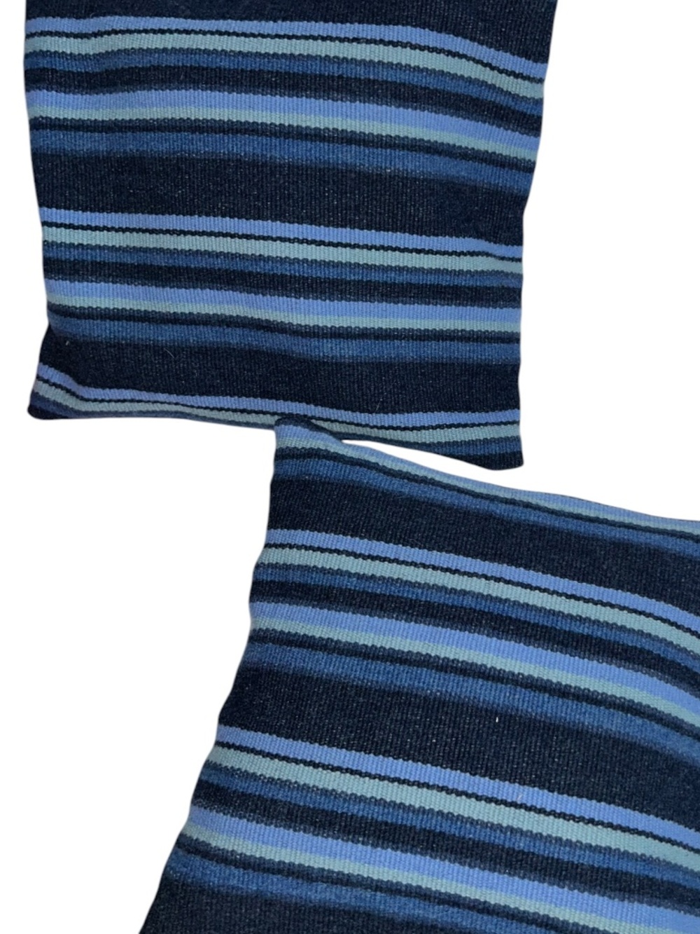 melin tregwynt WALES multi blue stripe two mini accent throw pillow covers